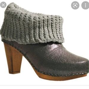 Sanita Drea distressed leather clog bootie 38 7.5